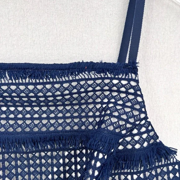 ANTHROPOLOGIE Hutch Crochet Dress Womens 0 Navy Blue Sleeveless Lace NWOT - Picture 8 of 15